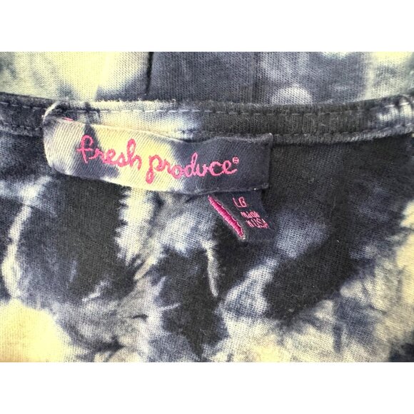 Fresh Produce Navy Blue Tie-Dye Adaria Asymmetric Maxi Dress Size L Tivoli Aria - Picture 8 of 10